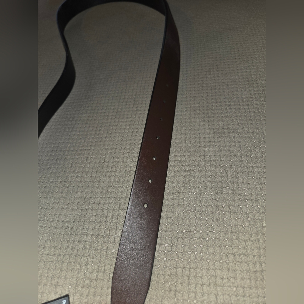 New Nike Reversible Men's Black & Brown XL 42-44 silver texture belt buckle - Picture 5 of 16